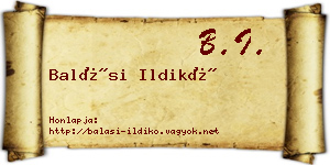 Balási Ildikó névjegykártya
